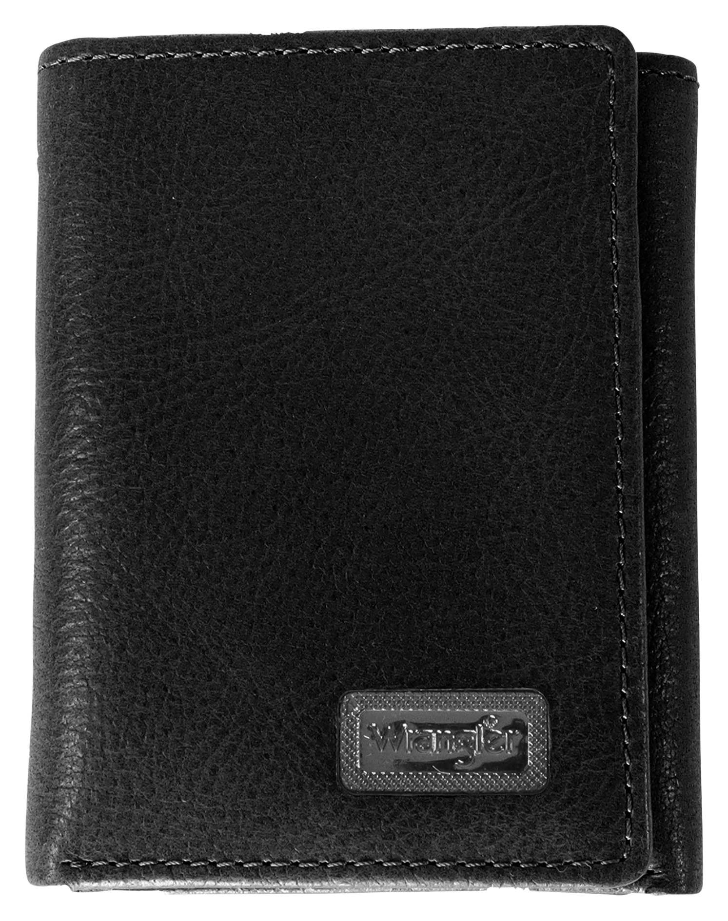 Wrangler Pebble Grain Leather Trifold Wallet with Metal Ornament | Bass ...